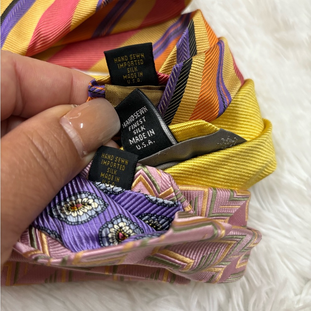 Bundle Robert Talbott Yellow and Multicolor Tie S… - image 7